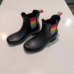 Chooka Women's Rainbow Boots NWT Black Size 6 Celebrate Pride Month Shoes
